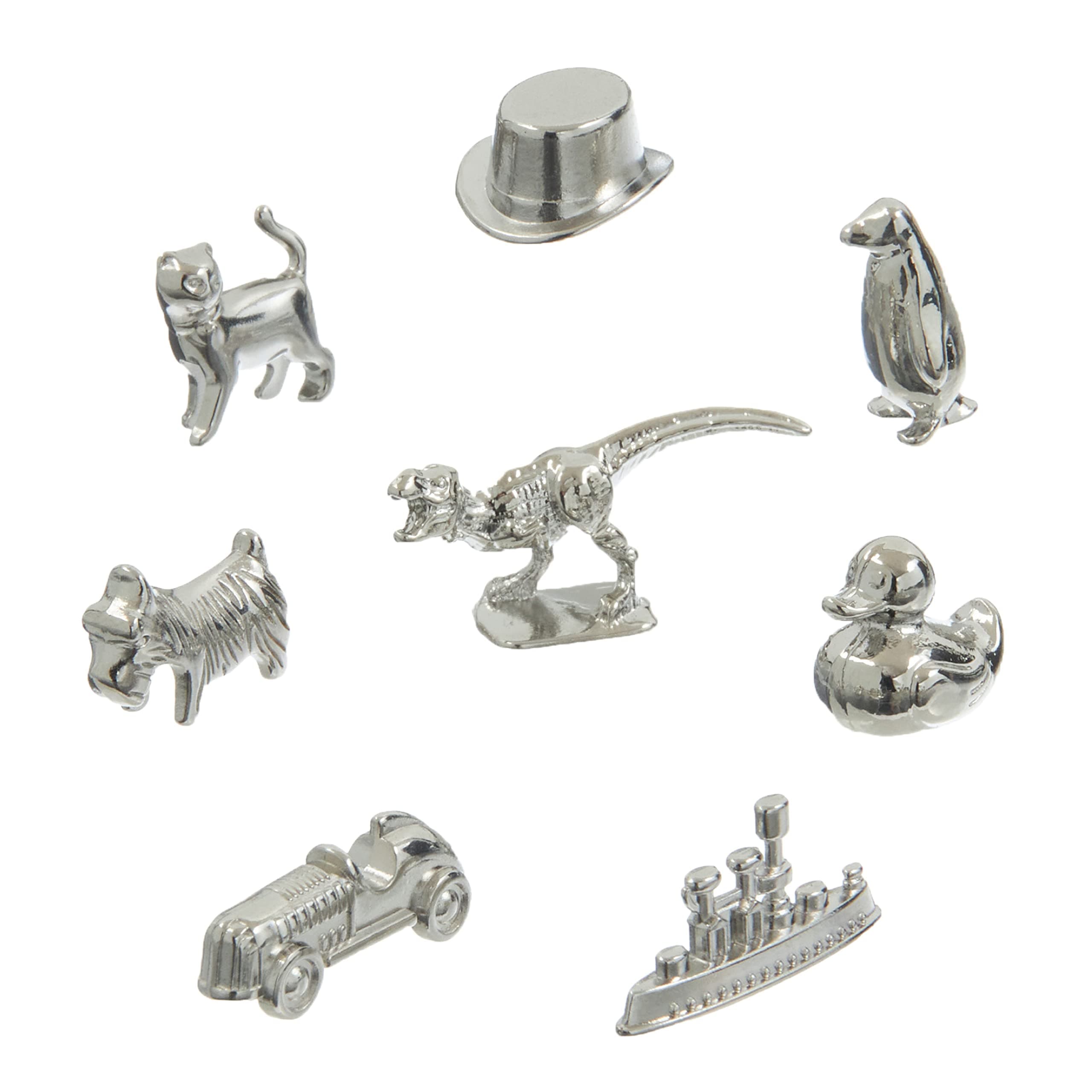 8-Pack Replacement Pawns Compatible with Monopoly - T-Rex, Terrier