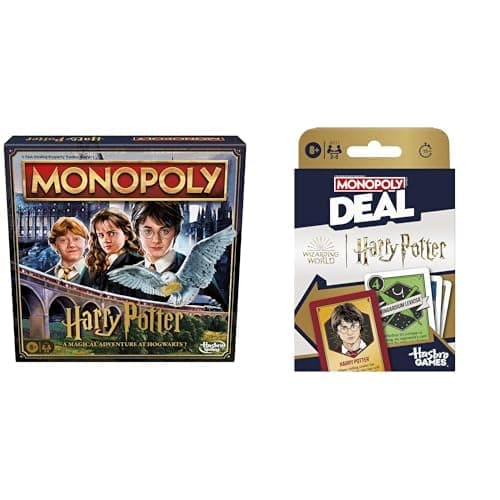 Harry Potter Monopoly Board Game & Monopoly Deal Card Game Bundle