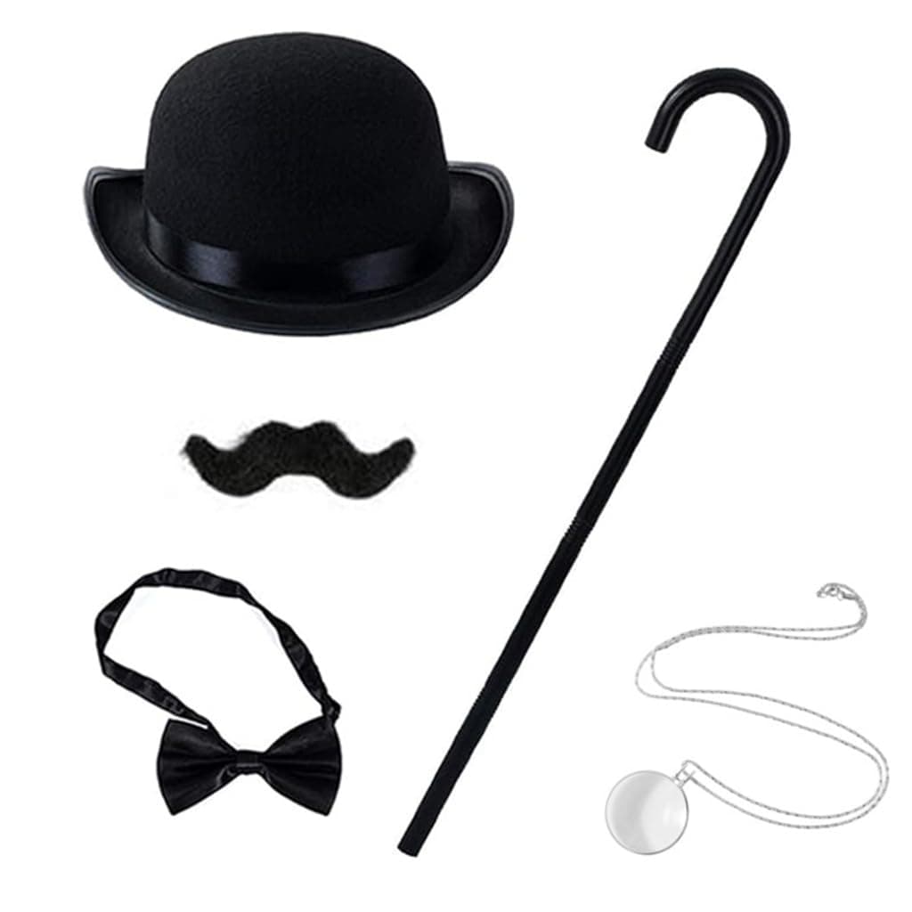 Rich Man Costume Set: Mustache, Monocle and Necktie