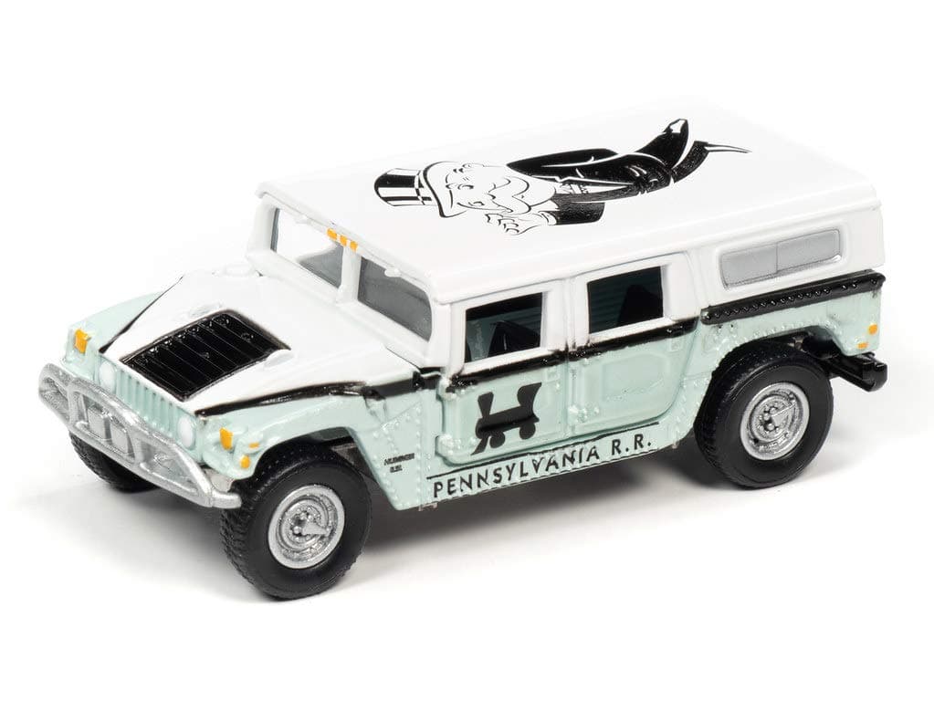 Johnny Lightning Monopoly 2004 Hummer H1 (Light Green and White) 1: 64 Scale Die-Cast Model Car