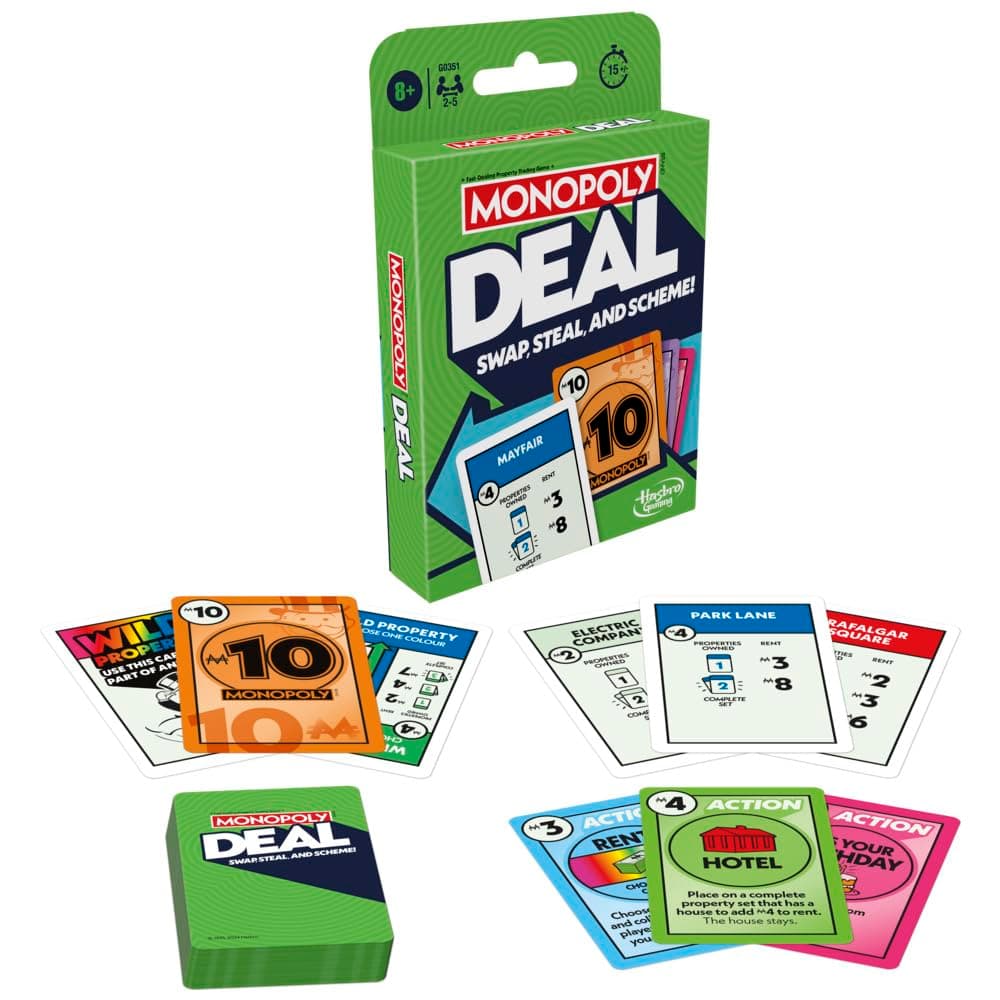 Monopoly Deal Card Game, for 8 years to 99 years