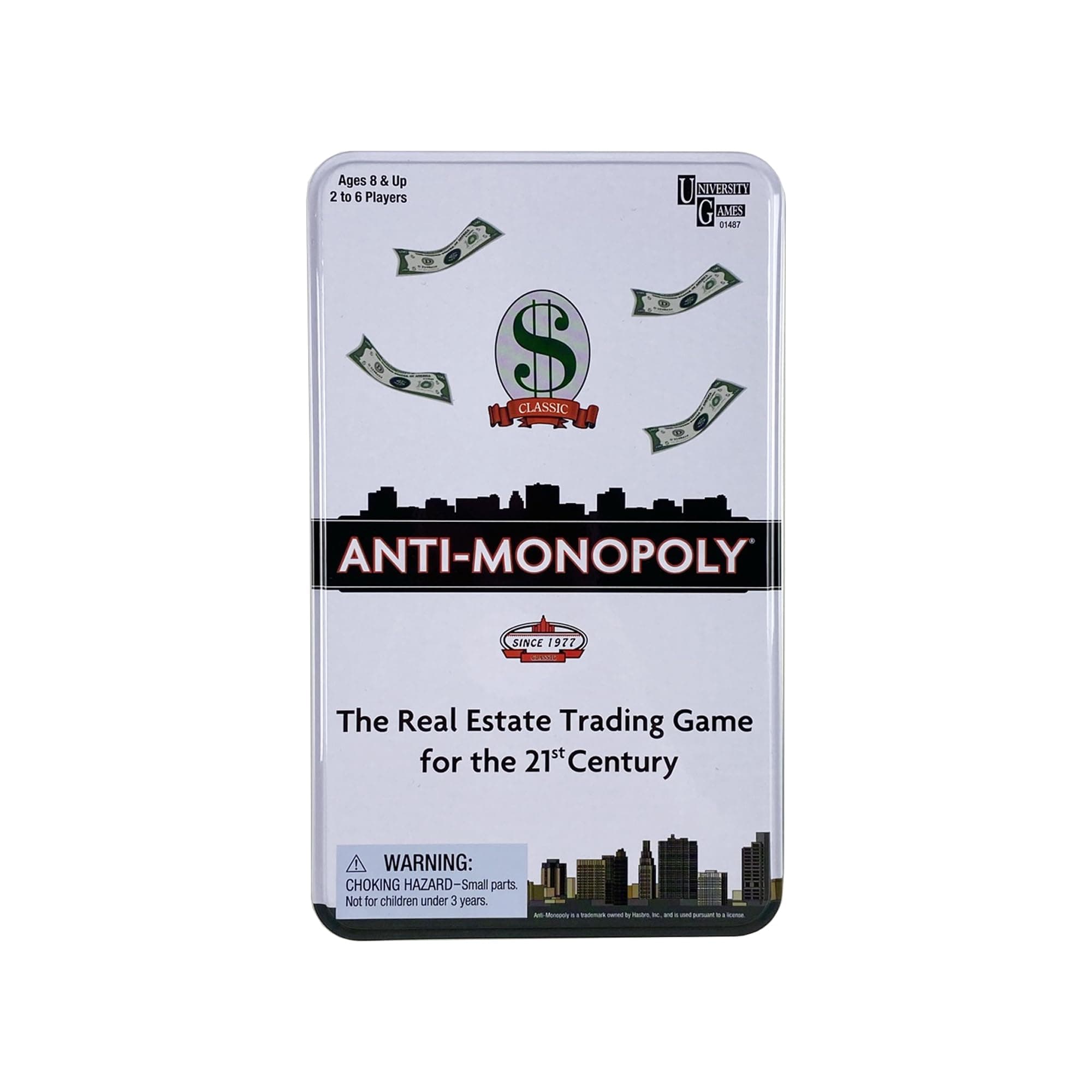 Anti-Monopoly Game Tin Travel by University Games