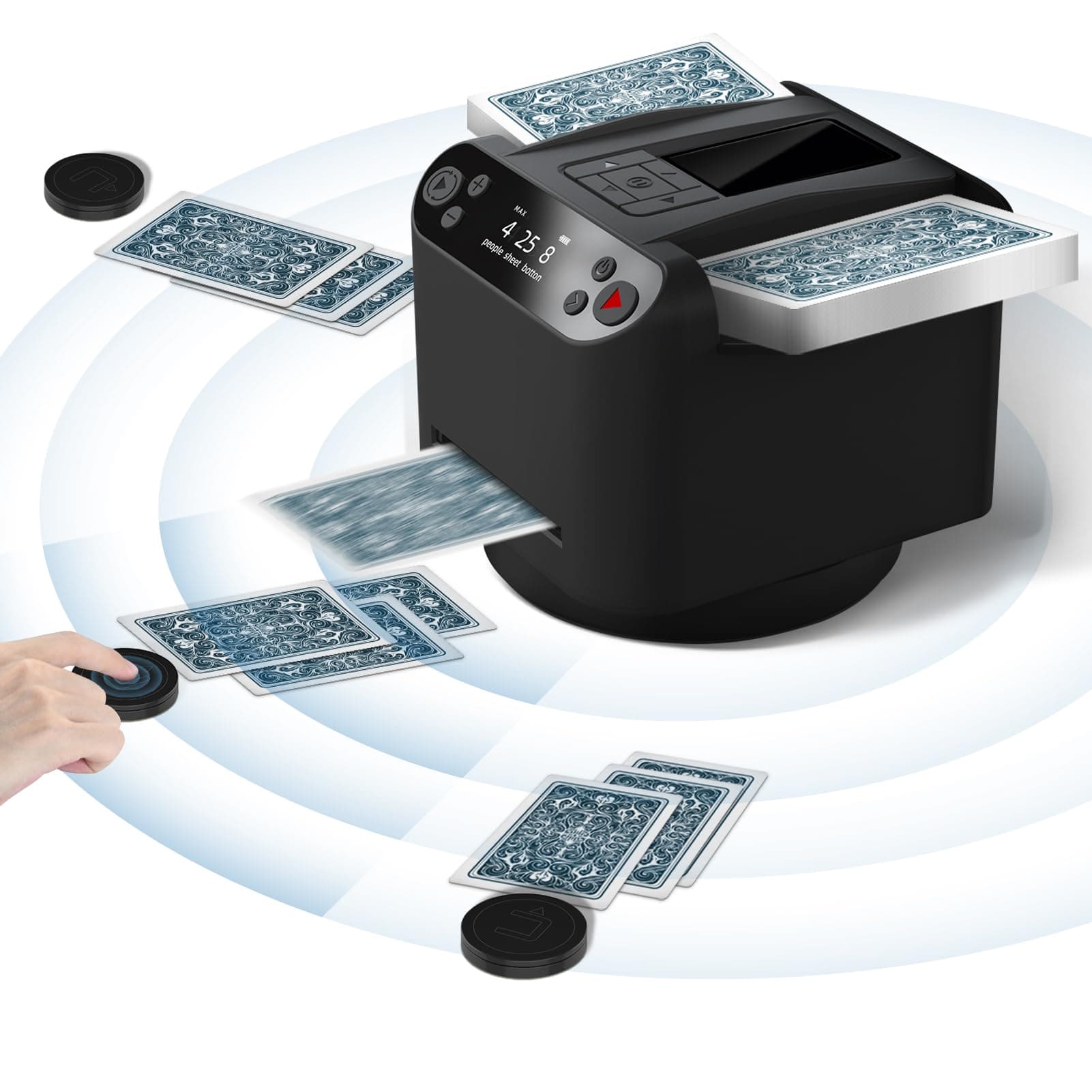 CARDSPIN 2-in-1 Automatic Card Shuffler and Dealer
