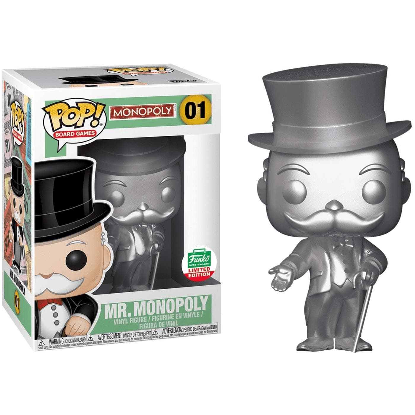 Funko POP! Mr. Monopoly Vinyl Figure with Protector (Funko Shop Exclusive)