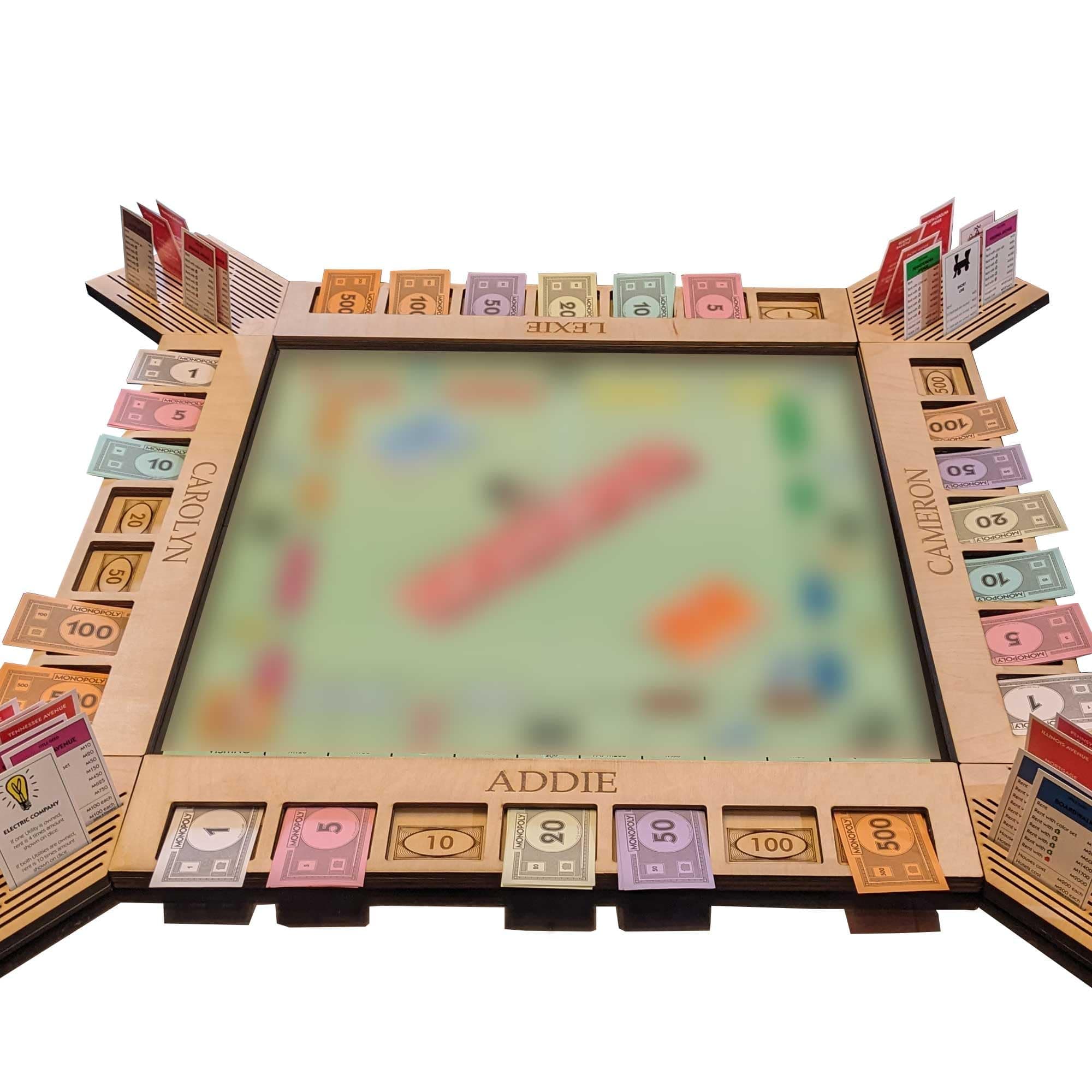 Personalized Board Organizer Custom Frame Compatible with Monopoly and Game Pieces