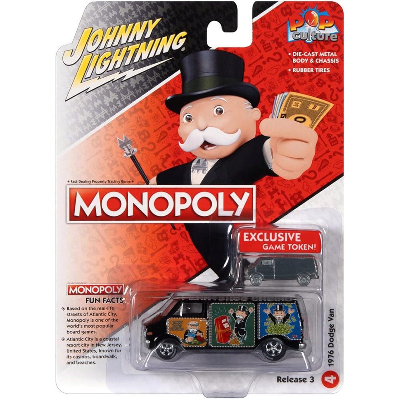 Johnny Lightning JLPC008 Pop Culture 1976 Dodge Van Monopoly