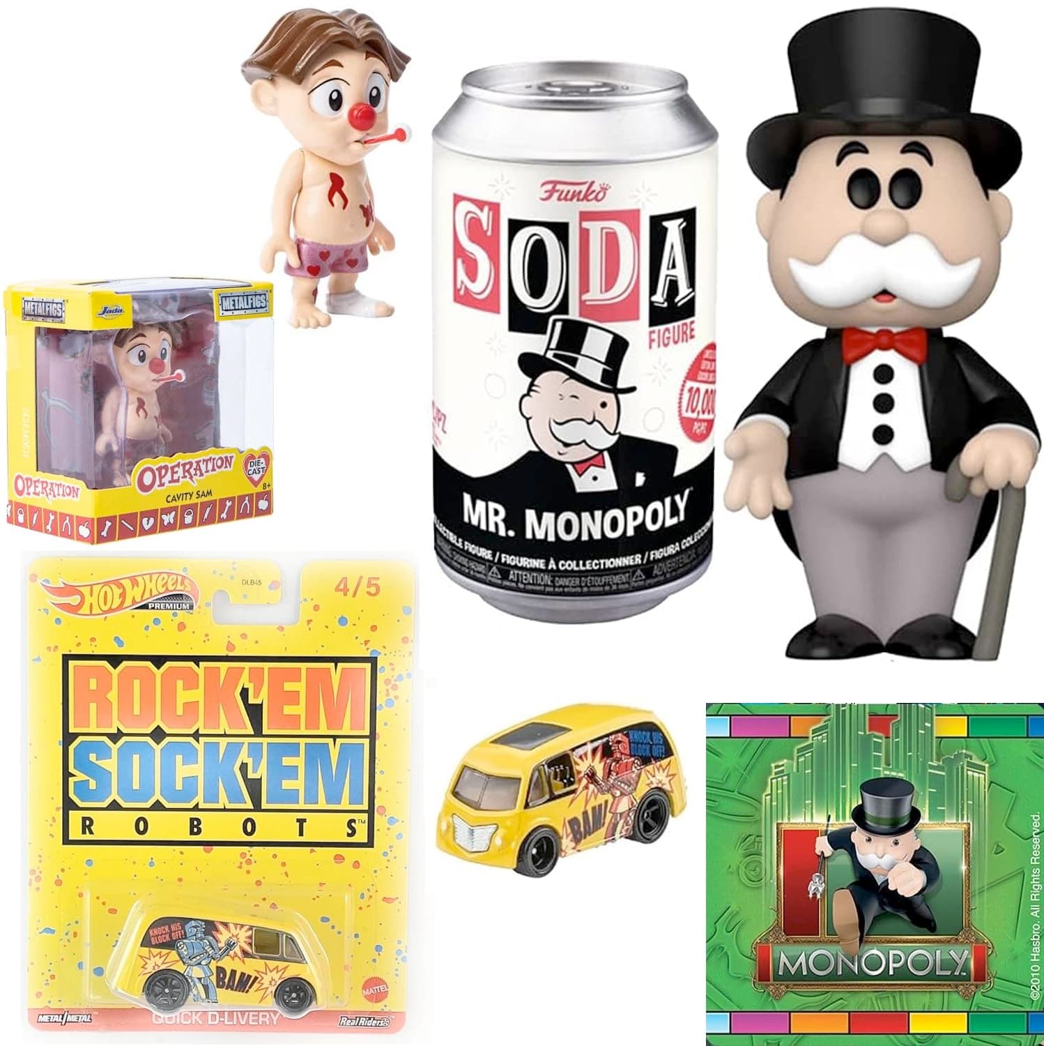 Funko Retro Toys 3-Pack: Uncle Pennybags, Cavity Sam and Rock 'Em Sock 'Em Robot