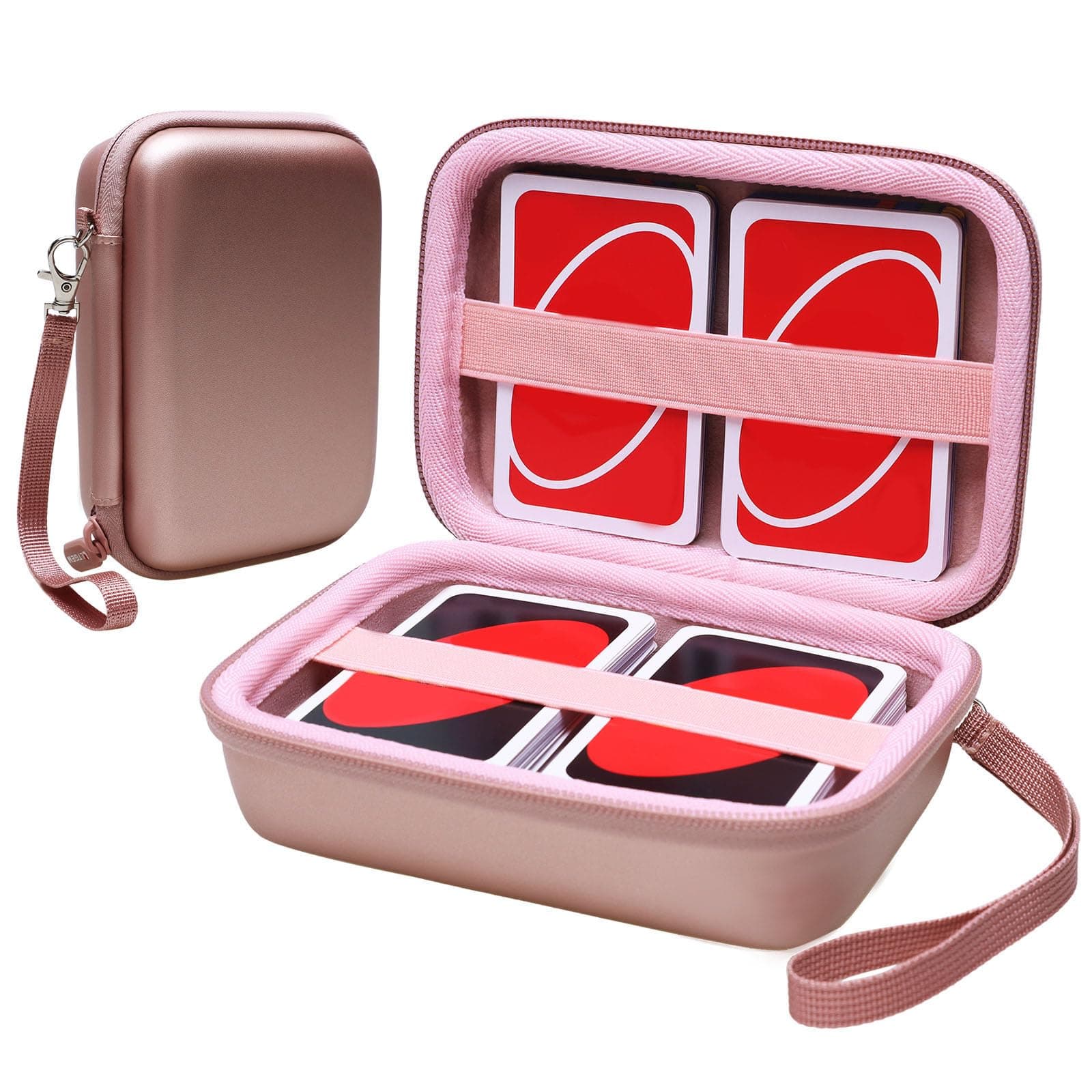 300+ Card Game Case for Monopoly Deal and Other Card Games (Rose Gold)