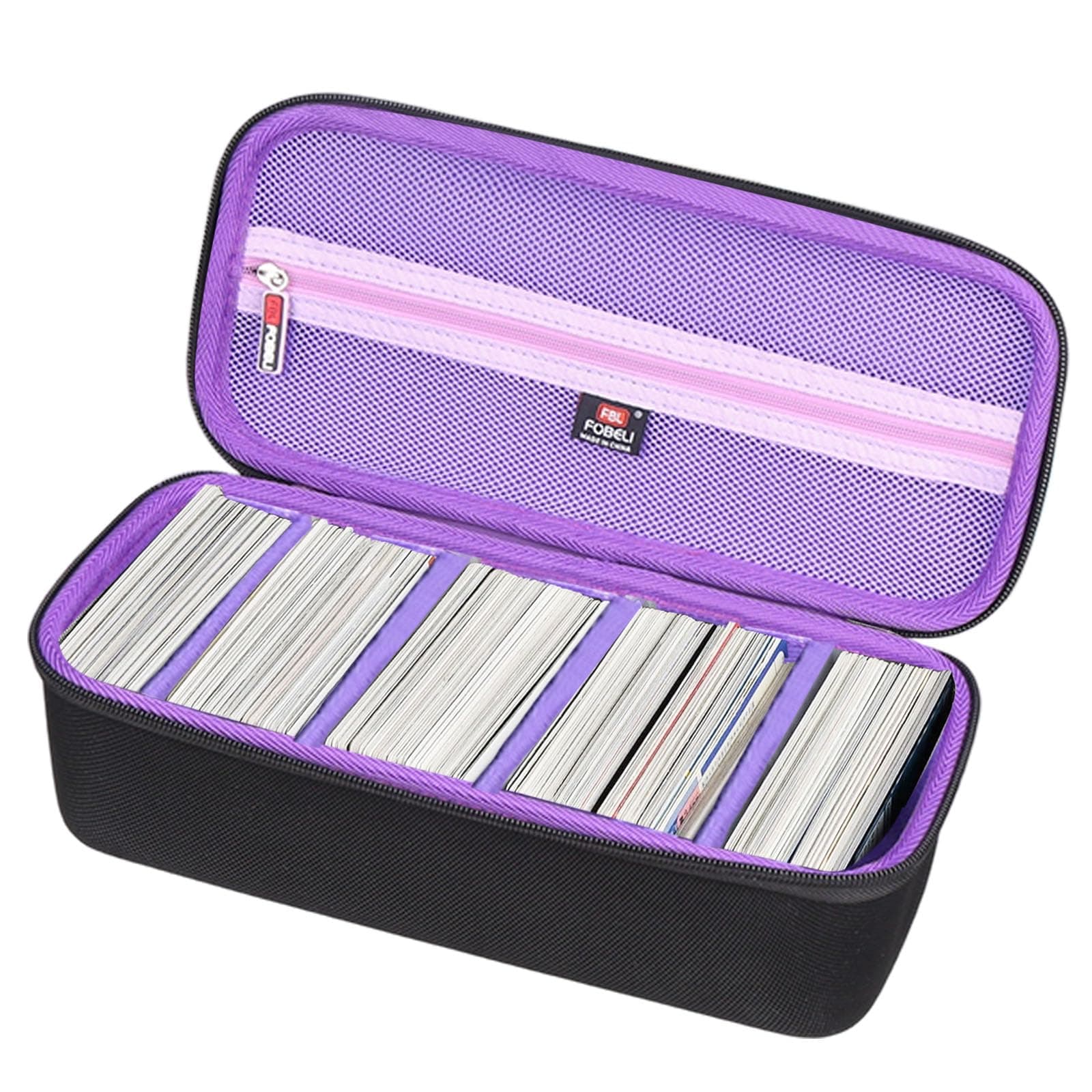 900+ Card Game Case for Monopoly Deal and Other Card Games (Black and Purple, Large)
