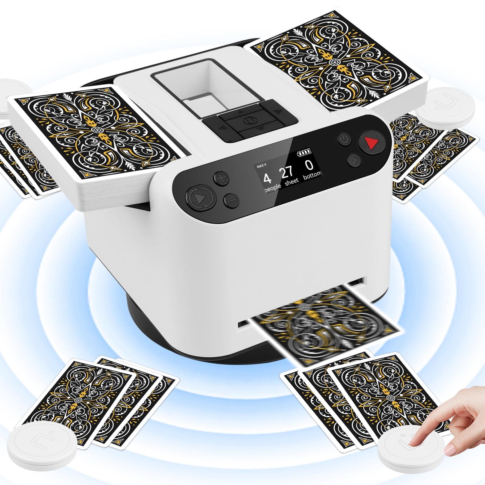 Ultra Quiet 2-in-1 Automatic Card Shuffler and Dealer