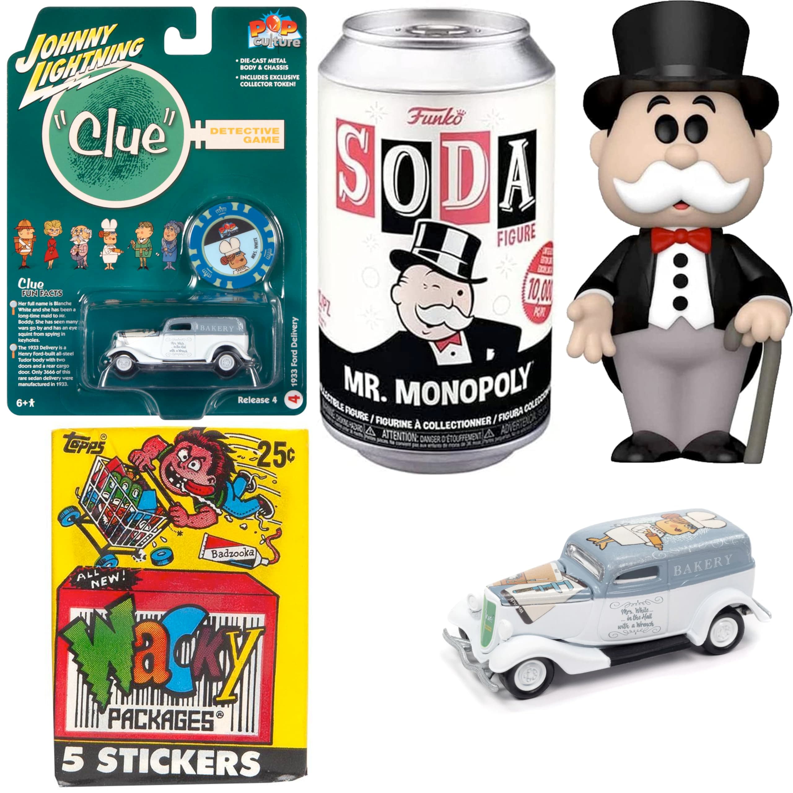 Funko SODA Rich Uncle Pennybags and Clue Car Collectible Bundle