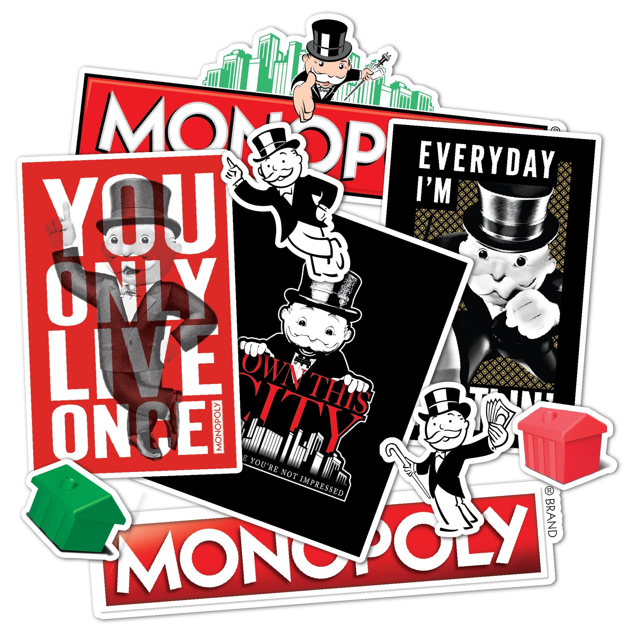 Monopoly Vinyl Sticker Pack, 9 Stickers