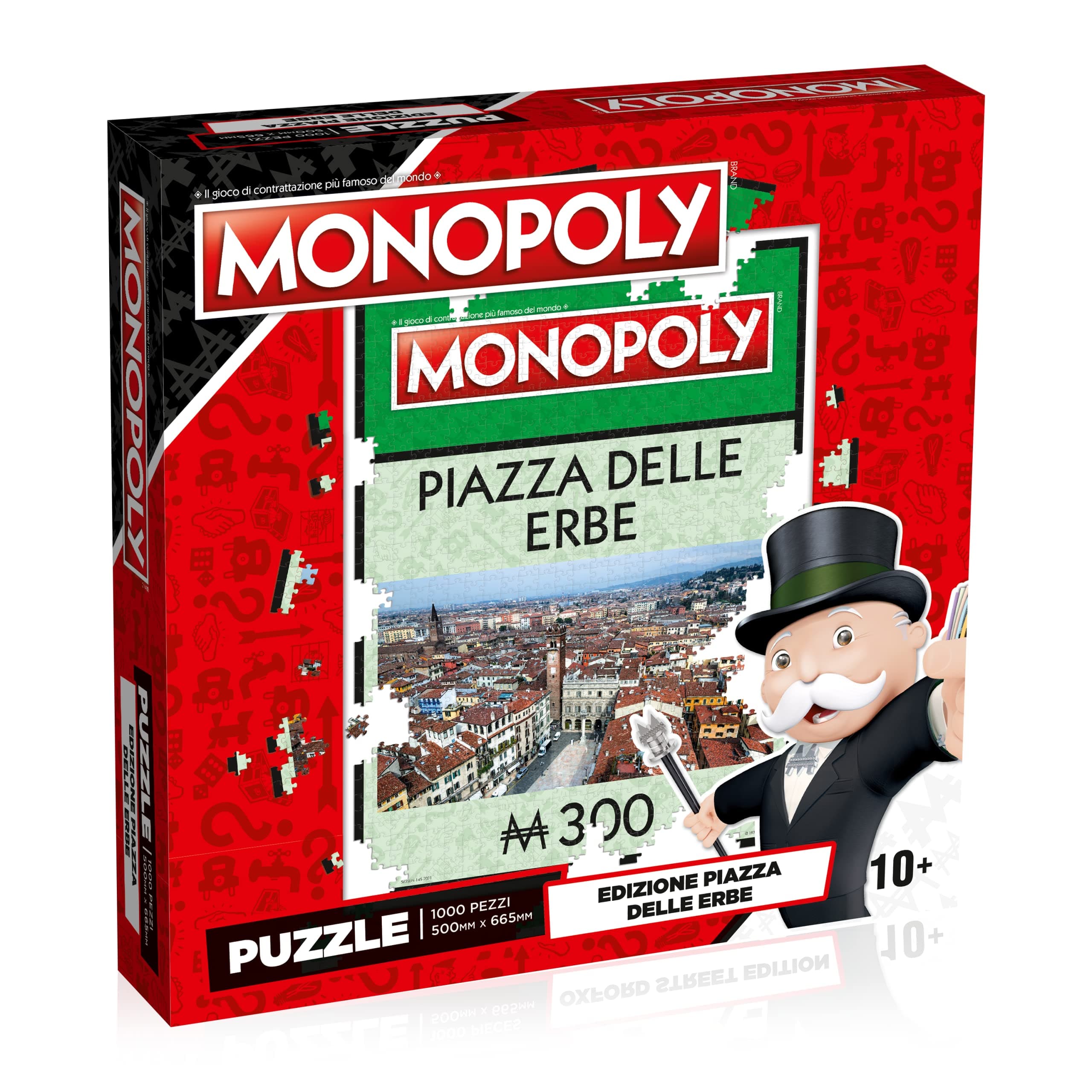Winning Moves - Piazza Delle Erbe, Verona, Monopoly Puzzle 1000 Pieces - Italian Edition