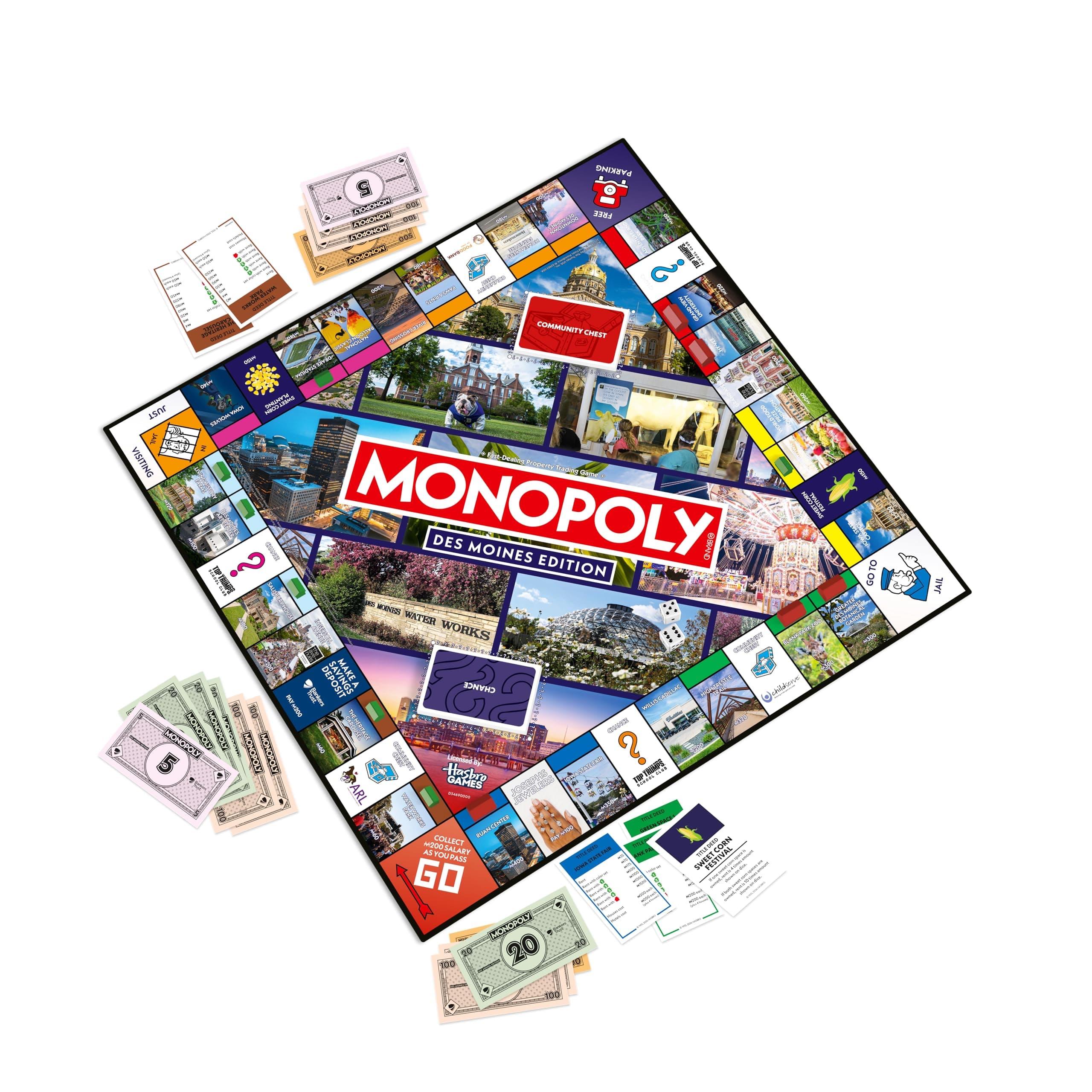 Monopoly Board Game - Des Moines, IA Edition